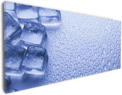 Produktbild von Wallario Premium Leinwandbild Eiswürfel in Größe 30 x 75 cm