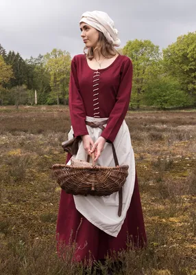 Produktbild von Cotehardie Ava, Mittelalterkleid, weinrot - Langarm - Mittelalter Wikinger LARP Kleid Kostüm Verkleidung Größe: M