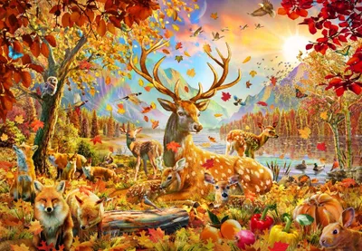 Image de BLUEBIRD Puzzle « Animaux en automne » 1 000 pièces