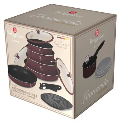 A product box for a cookware set, showing the contents and branding.