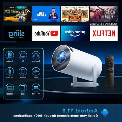 Produktbild von portabel Mini-Beamer - Full HD 1080P - WiFi Bluetooth - 180° Drehung - Trümmelkorrektur - USB HDMI iOS Android Projektionsgerät