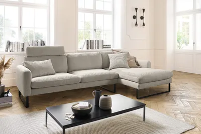 Produktbild von KAWOLA Sofa RICARDA Ecksofa Cord steingrau Recamiere rechts