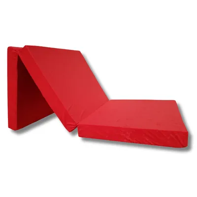 Zdjęcie produktu dla Natalia Spzoo - składany materac 198 x 80 x 10 cm - 3100 Czerwony - ze zdejmowanym pokrowcem