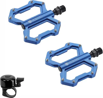 Produktbild von Union Marwi SP-1210 Fahrradpedal Fahrrad Pedale Pins Nadellager blau inkl. Fahrradklingel