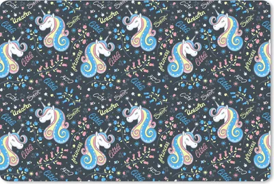 Produktbild von MuchoWow® Schreibtischunterlage Einhorn - Zitat - Regenbogen - Muster 60x40 cm - XXL Mauspad - Großes Mauspad