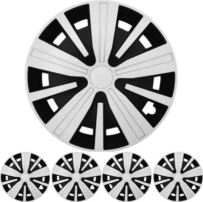 Produktbild von 16 ZOLL 4x PREMIUM DESIGN Radkappen Radzierblenden Set Spinel BIS Weiß Schwarz
