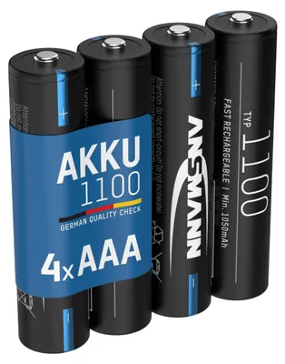 Image de ANSMANN Accumulateur Micro AAA, 1050 mAh NI-MH 1,2V, 4 pièces, haute capacité