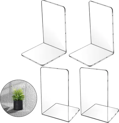 Zdjęcie produktu dla zestaw 4 przezroczystych akrylowych podpórek do książek 18 cm * 12 cm