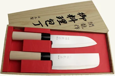 Produktbild von SEKIRYU [ Santoku + Nakiri ] 2 japanische Messer / Küchenmesser  JAPAN # SR600