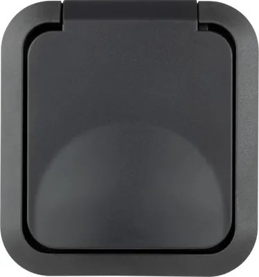 Immagine prodotto di REV Presa di corrente completa con copertura a cerniera AquaStorm Grigio chiaro, nero 0004030400 (0004030400)