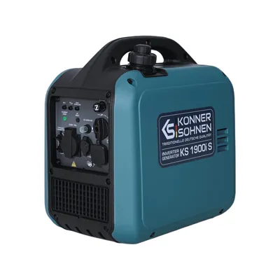 A teal and black inverter generator is shown against a white background.
