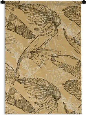 Produktbild von MuchoWow® Wandteppich Wandbehang Blätter - Sommer - Tropisch - Hawaii 60x90 cm Tapisserie Dekoration Wandtuch - Foto-Teppich - Abwaschbar
