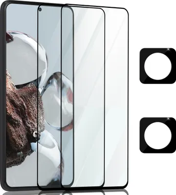 Produktbild von 2-Pack Xiaomi 12T Pro Displayschutzfolie und 2-Pack Linsenschutz – gehärtetes Glas 9H – Super-Qualität 3D