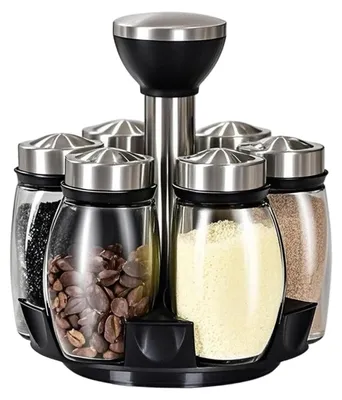 Image de Étagère rotative pour herbes aromatiques avec pots en acier inoxydable