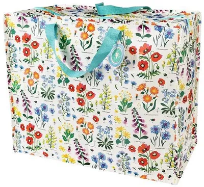 Image de Sac de rangement réutilisable Unyqoos® de grande capacité (70 litres) avec fermeture éclair, motif floral, pliable, fabriqué à partir de 90 % de bouteilles en plastique recyclées