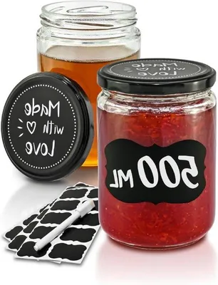 Produktbild von Einmachgläser 500ml mit Schraubdeckel und Etiketten