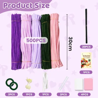 Produktbild von Pijpenreinigers Set, 500 Stück, grün, für Bastelprojekte