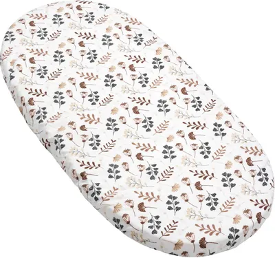 Produktbild von JUKKI Spannbettlaken für Kinderwagen Spannbetttuch Bettlaken Mit Gummiband 80X40Cm - Boho Garden