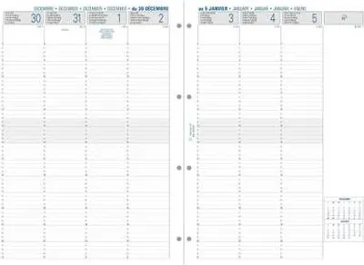 Image de Timer inserts 29 Calendrier 1 semaine 2 pages vertical 2025