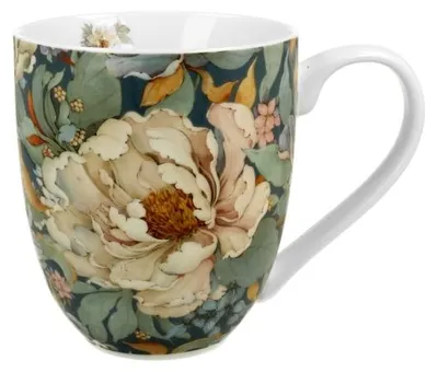 Zdjęcie produktu dla DUO FLOWERS ROYAL XXL Kubek 1000 ml PEONY BLUE (piwonia) Nowa porcelana kostna