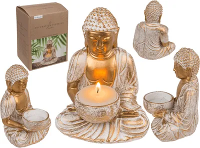 Produktbild von OOTB Deko-Figur Buddha mit Teelichthalter