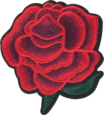 Produktbild von Rosen-Pfingstrosen-Blumen-Emblem-Aufnäher zum Aufbügeln