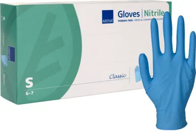 Produktbild von Abena Classic Nitril Unt.Hands.unste.pf S blau 100 St