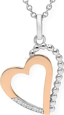 Produktbild von JuwelmaLux Anhänger 925/000 Sterling Silber Herz roségold plattiert mit Zirkonia JL20-02-0419