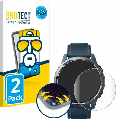Produktbild von 2x BROTECT Fullscreen Schutzfolie für Xiaomi Watch S1 Active Displayschutz Folie Fullcover Klar Transparent