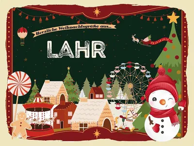 Produktbild von vianmo Holzschild 30x40 cm Weihnachtsgrüße aus Lahr Weihnachten Fest