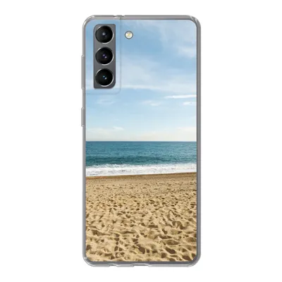 Produktbild von MuchoWow® Handyhülle Schutzhülle Hülle für Samsung Galaxy S21 Strand - Sand - Meer Silikon Softcase Handy Hülle - Softcase