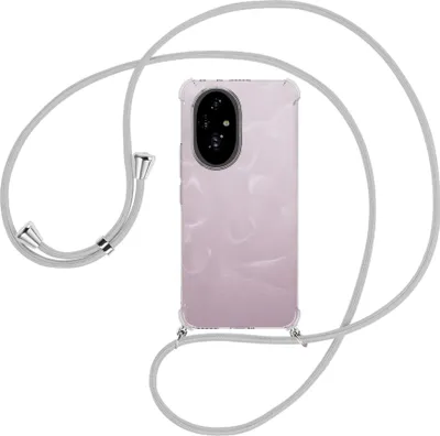 Produktbild von Handykette Backcover-Schutzhülle mit Band (Metall silberfarben) für Honor 200 - silbergrau