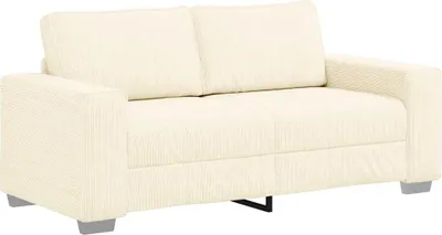 Image de vidaXL Canapé deux places crème 180x77x82 cm Tissu velours côtelé
