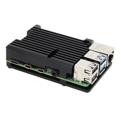 Produktbild von BerryBase Armor Gehäuse für Raspberry Pi 4, schwarz