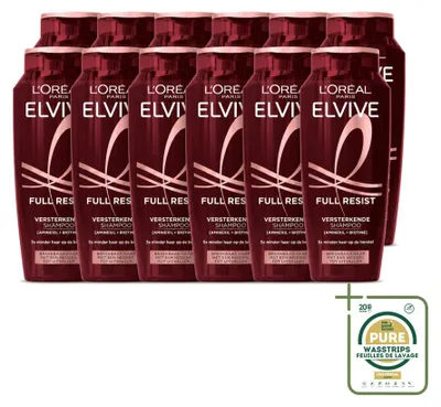 Zdjęcie produktu dla 12 sztuk szamponu L'Oréal Paris Elvive Full Resist - wzmacniający, zawiera Aminexil i biotynę - 250 ml - zestaw ekonomiczny