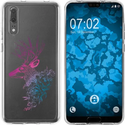 Produktbild von PhoneNatic Case kompatibel mit Huawei P20 Silikon-Hülle Floral Hirsch M7-6