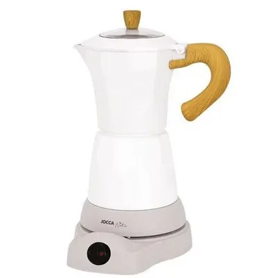 Produktbild von Jocca elektrische Espresso Kaffeemaschine in weiß für bis zu 6 Tassen mit 360° drehbarem Kopf, kabellos