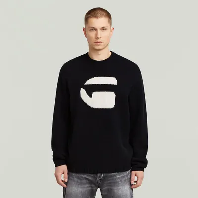 Image de G-star Logo Relaxed Fit Pull Noir XL Hommes Noir XL