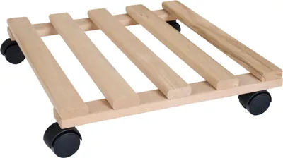 Produktbild von Holz-Rolluntersetzer 35 x 35 cm, natur Tragkraft: 25 kg, Buchenholz