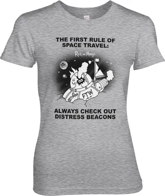 Produktbild von Rick And Morty - Distressed Beacons Girly Tee - X-Large - HeatherGrey