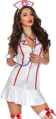 Produktbild von Leg Avenue - Kostüme - Kleid Für Krankenschwester, 3-Teiliges Set, Grösse L/Xl