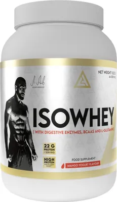 Produktbild von Lazar Angelov Nutrition | IsoWhey | Whey Protein Isolate with Digestive Enzymes, BCAA & Glutamine Mango Yogurt