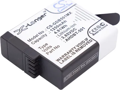 Produktbild von TECHTEK Akku Kompatibel mit [GoPro] 601-10197-00, AABAT-001, AABAT-001-AS, ASST1, Hero 2018, Hero 5, Hero 5 Black, Hero 6, Hero 6 Black, Hero 7, Hero