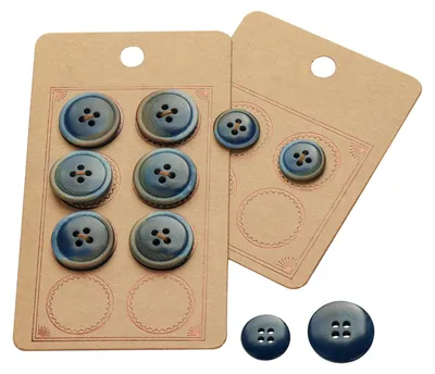 Knopf-Set 15/20 mm, 4-Loch, Dunkelblau, 22 Stück