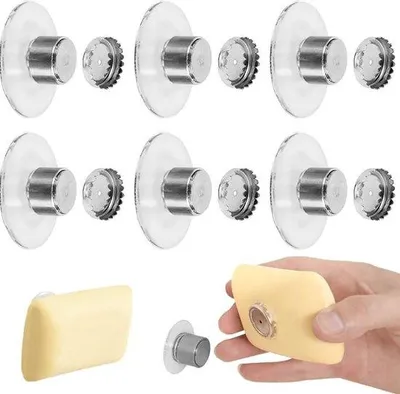 Zdjęcie produktu dla 6 sztuk uchwytów magnetycznych RVS, 40 x 26 mm, bez wiercenia