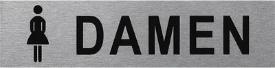 Obrázek produktu pro Hliníková cedule na dveře " Frau / Damen " 160x40mm