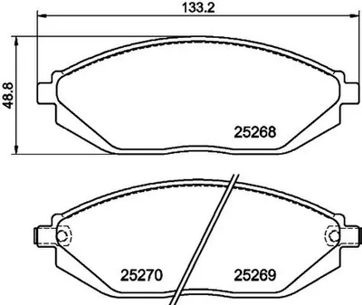 Produktbild von HELLA Bremsbeläge Satz Vorne Bremsklötze für CHEVROLET SPARK (M300) 8DB 355 015-771