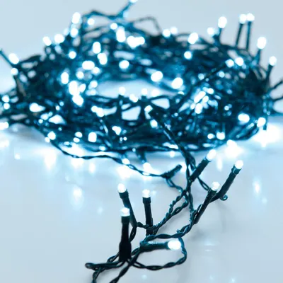 Obrázek produktu pro LED světelný řetěz 120 LED diod o délce 9 m + 3 m přívodního kabelu. Studené bílé světlo.