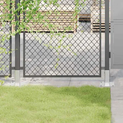 Produktbild von Möbel Pfostenträger Quadratisch 4Stk. Silber 51x51mm Verzinkter Stahl - Zaunzubehör &47956