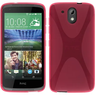 Produktbild von PhoneNatic Case kompatibel mit HTC Desire 526G+ - pink Silikon Hülle X-Style + 2 Schutzfolien